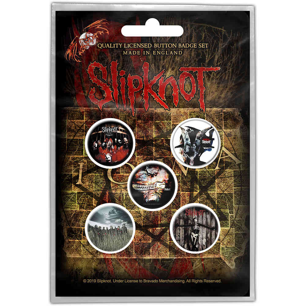 Slipknot - Albums Button pin - 5er Set - Mehrfarben